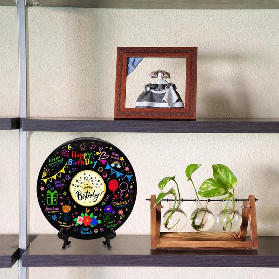 Gastenboek vinyl plaat gastenboek verjaardag verjaardagscadeau - Vinyl vinylplaat decoratief alternatief voor verjaardagsgastenboek met pen en houder voor verjaardagsdecoratie feestdecoratie — afbeelding 4