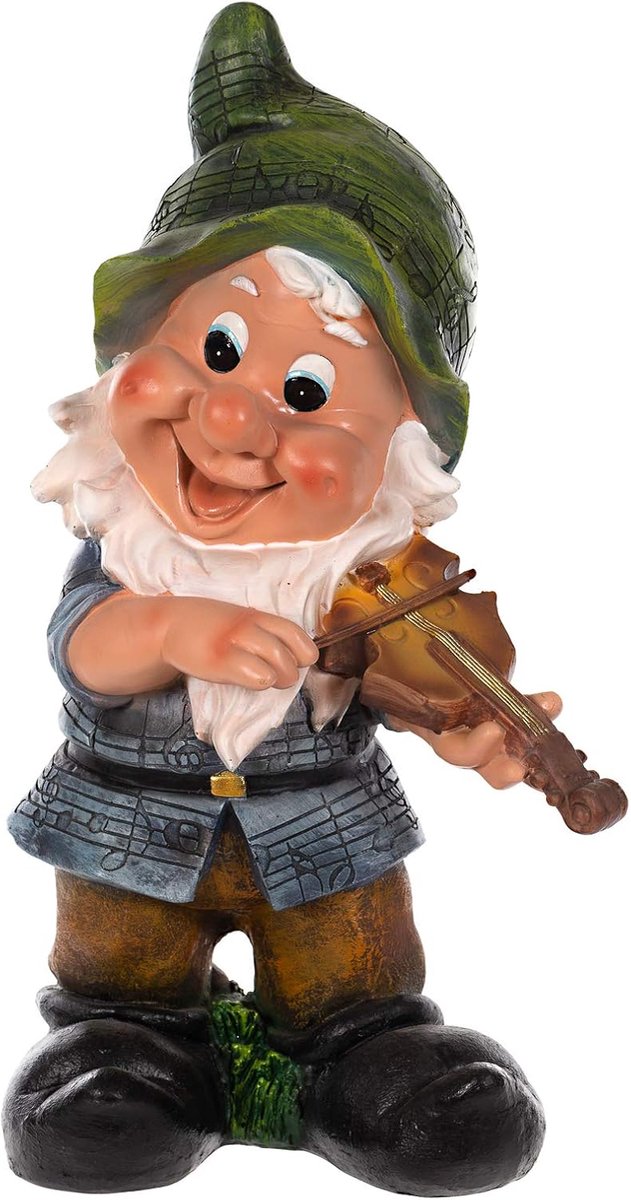 kapel grote handbeschilderde schattige figuren, dwerg, tuindecoratie, tuinkabouter (Geige-16111-1)