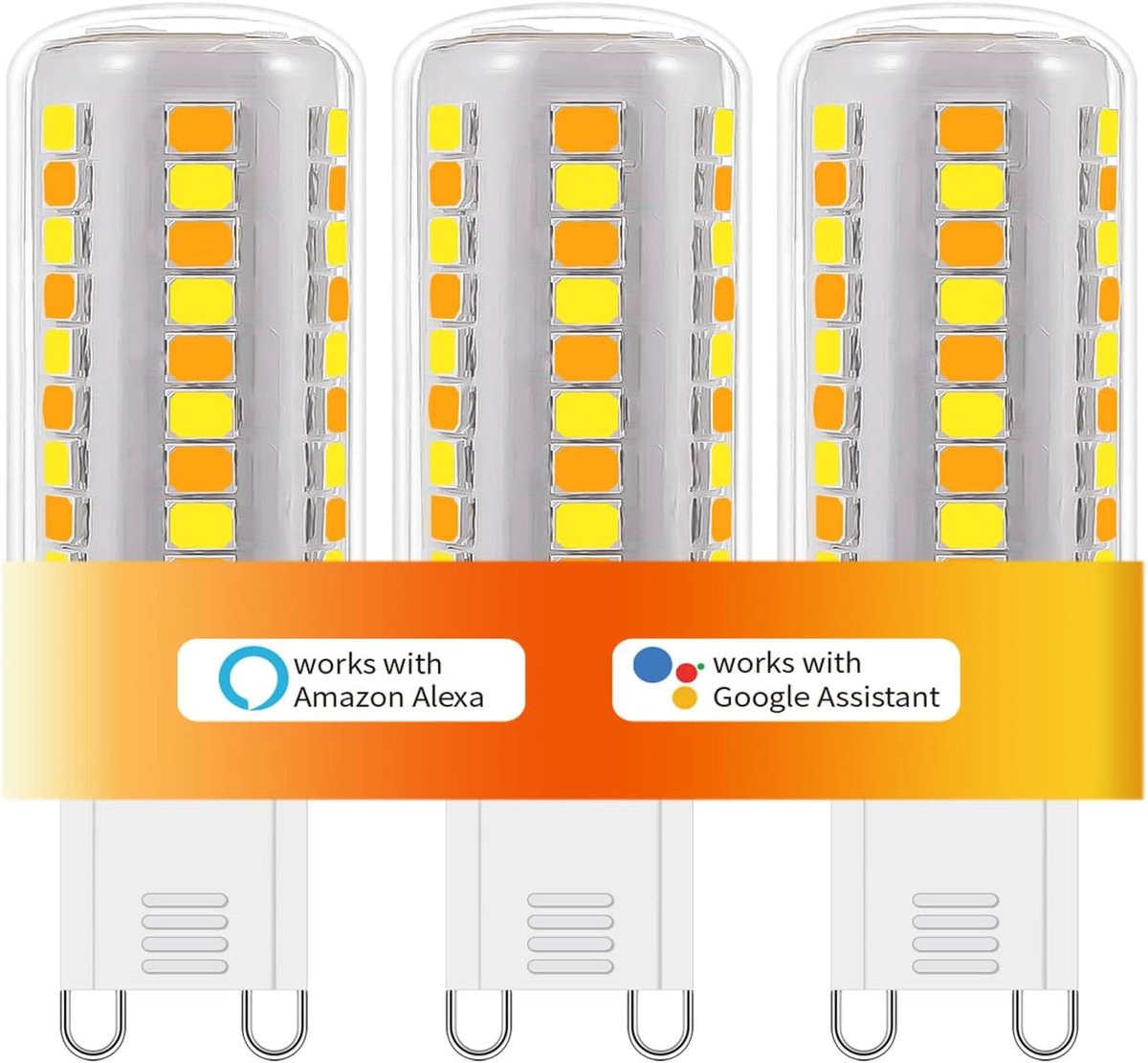 Wi-Fi Smart G9 LED Lampen,compatibel met Alexa/Google Home,3 Pack | AC 230V,2700K-6500K,Helderheid Instelbaar 1%-100%,4W,400LM,Timer Functie G9 Intelligent Light Bulb
