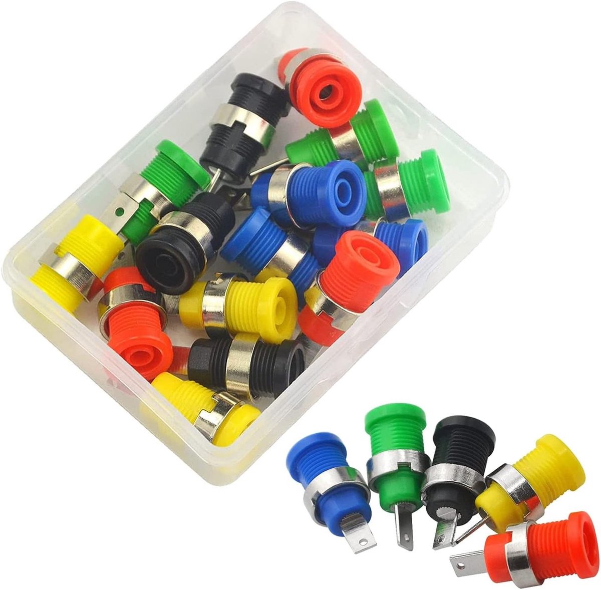 15 Stuks 4mm Banana Bushing Jack voor Paneelmontage, Flush Socket voor Speaker en Testpunten, Veiligheidsbushing voor Schakelpanelen en Binding Posts