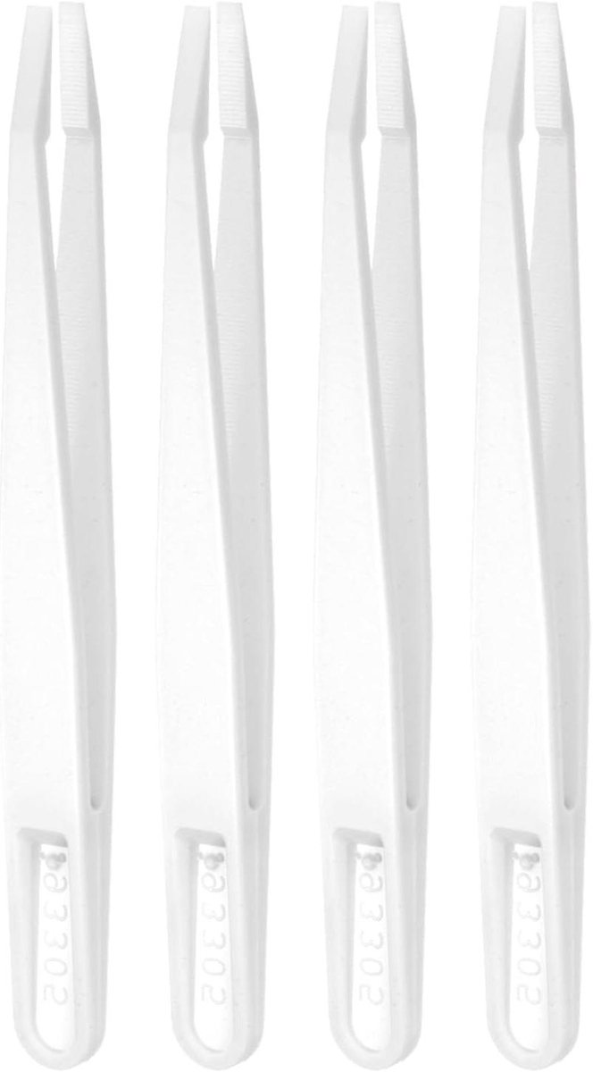Precisie Pincetten Set - Plastic pincetten - Elektronica Reparatie - Antistatisch Ontwerp - 120mm Lengte - Wit