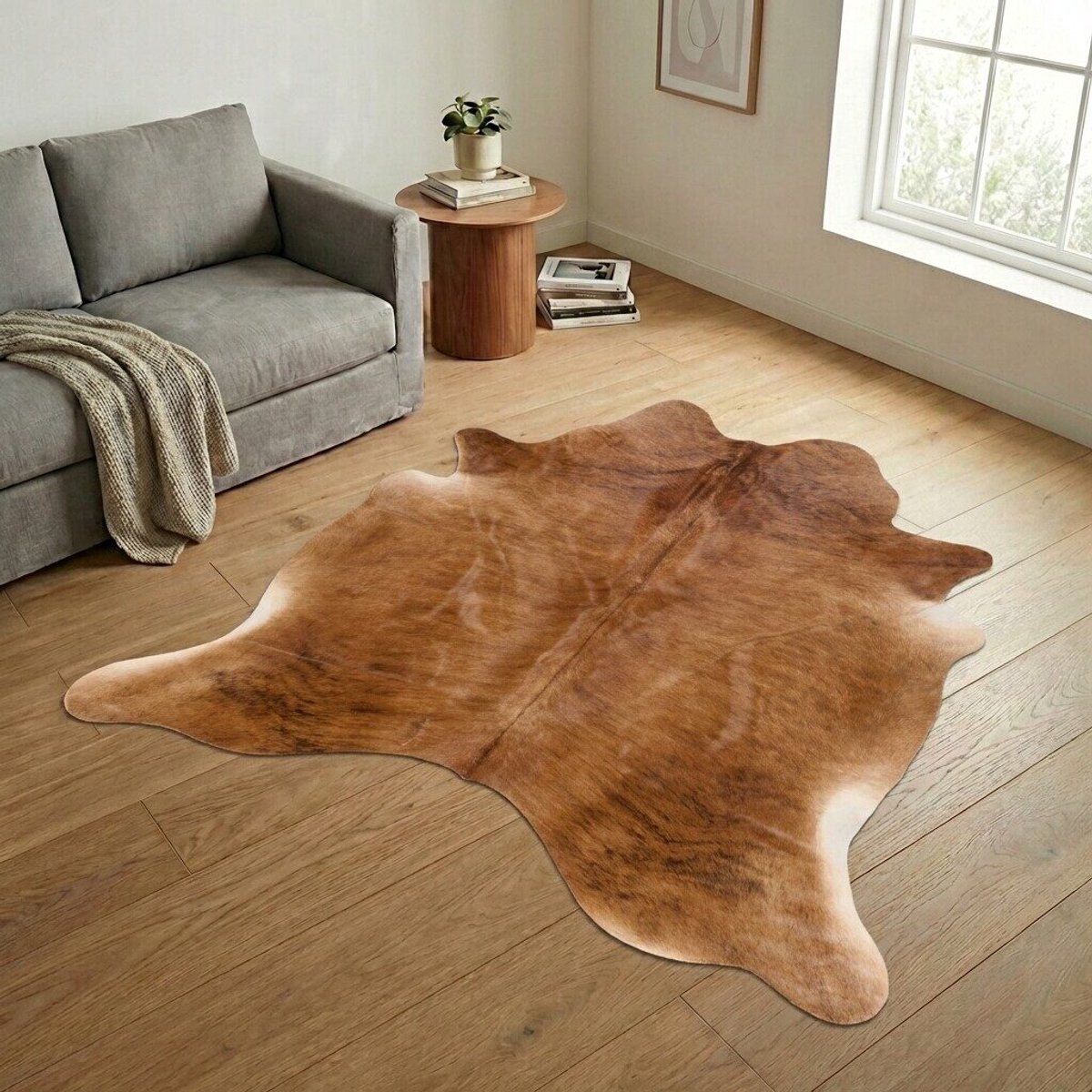 Koeienhuid Vloerkleed XXL (Extra Groot) - Effen-solid - 230 x 226 cm - Koeienkleed / Koeienvel / Dierenvel / Dierenhuid / Koehuid Tapijt