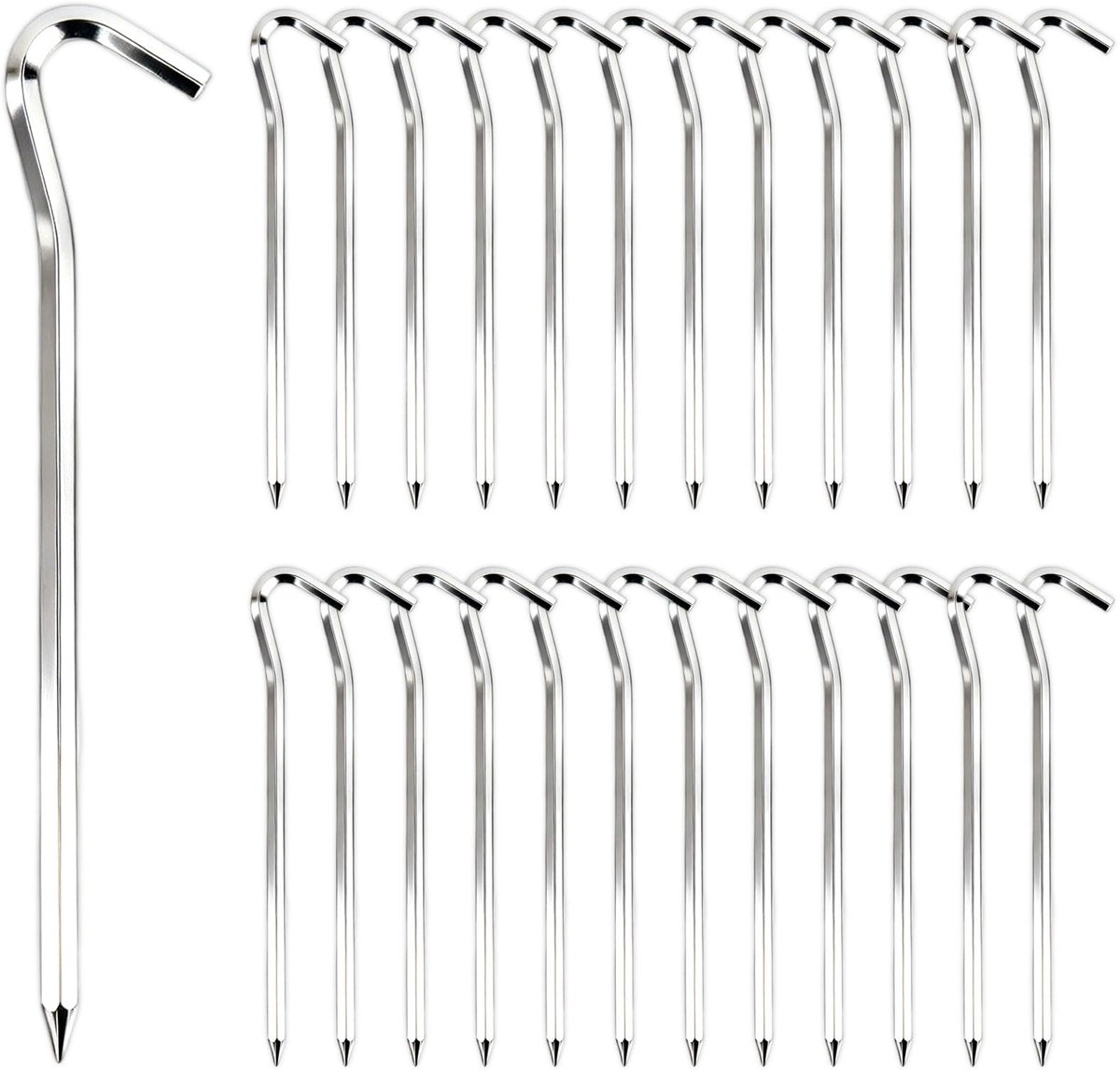 25 stuks campingharingen, stabiel, 18 cm, camping, tentharingen, stormbestendig, haringen, tent, grondharingen, grondharingen, metalen grondhaken, tuin, tenthaken voor harde vloeren, tentaccessoires