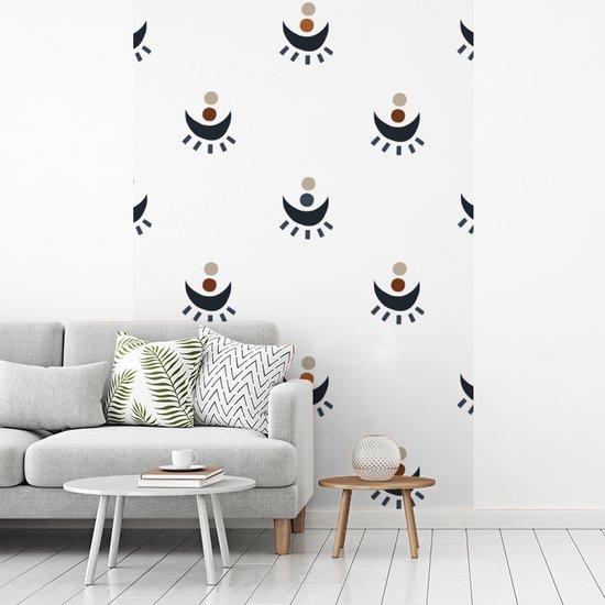Behang - Fotobehang Patroon - Maan - Stippen - Breedte 145 cm x hoogte 220 cm