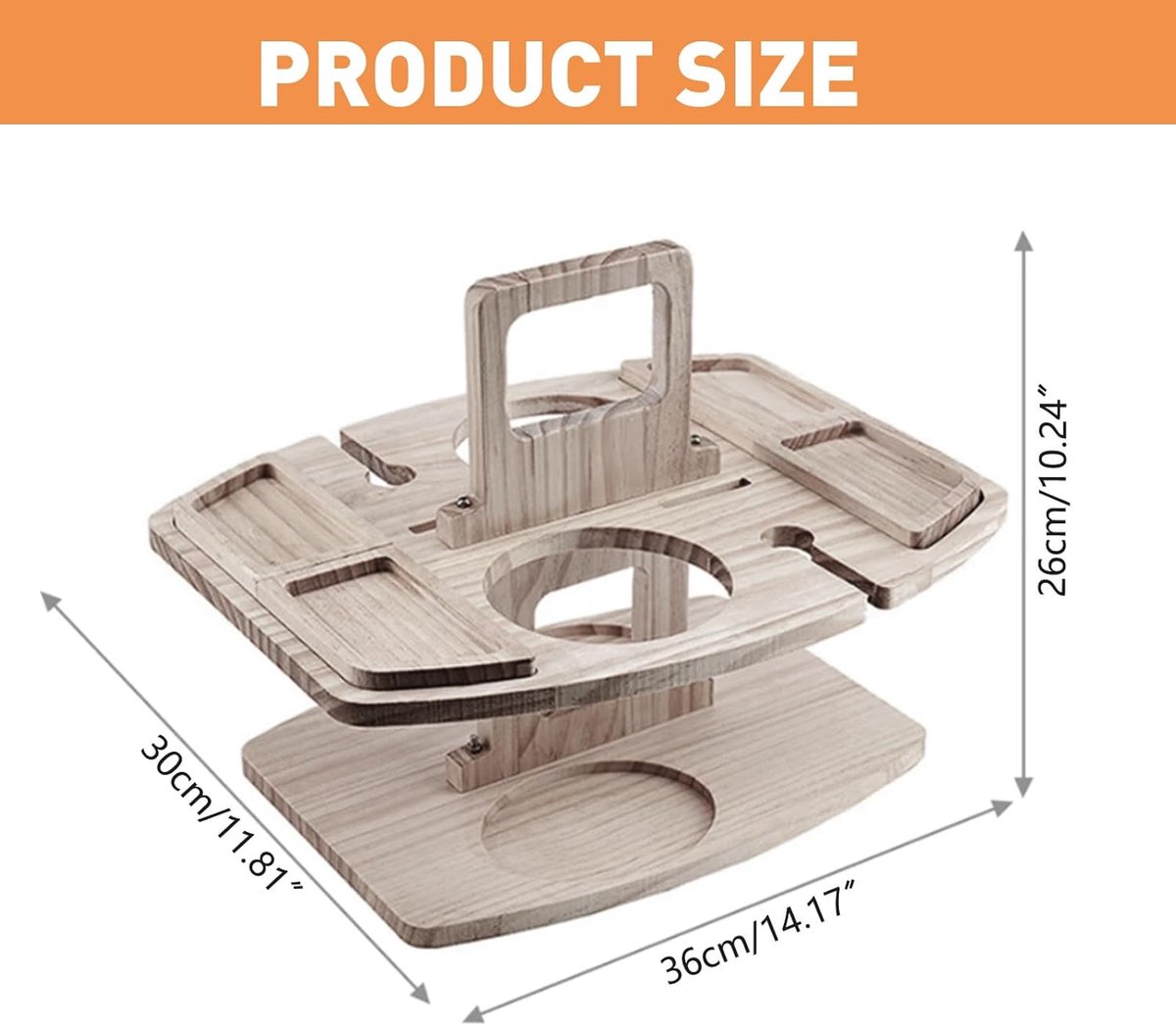 Picknick wijntafel, klaptabel voor picknick met houder voor rode wijnglas, houten mini snack dienblad, draagbare outdoor picknicktafel voor picknick, camping, strand — cadeau in Kookcadeaus - foto 8
