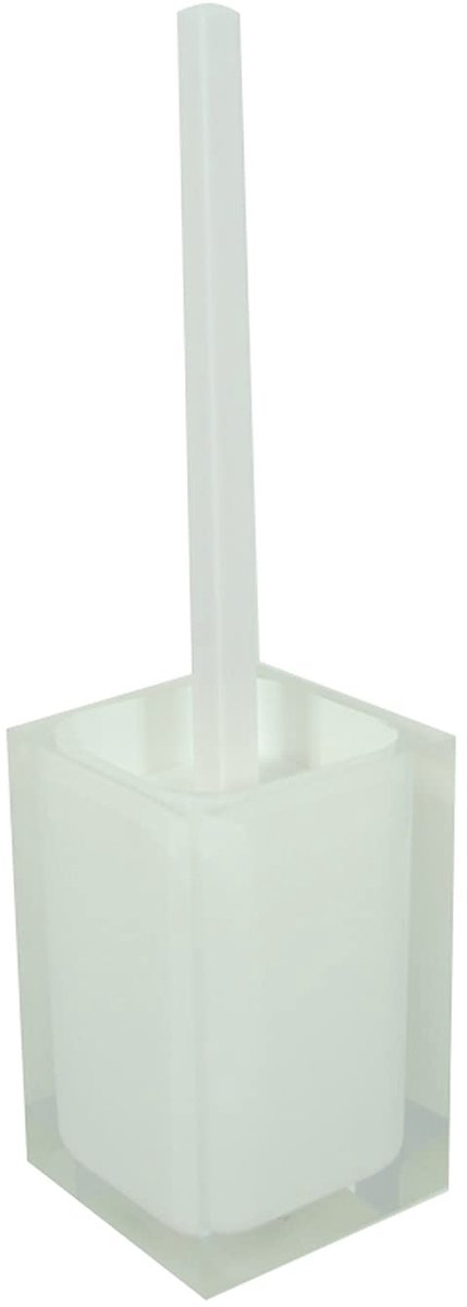 WC-borstel, wit, afmetingen en gewicht: 37,5 x 9,8 x 9,8 cm & 0,855 kg, van hoogwaardige, transparante hars, wc-borstel design van R&S Gedy, handgemaakt, 2 jaar garantie