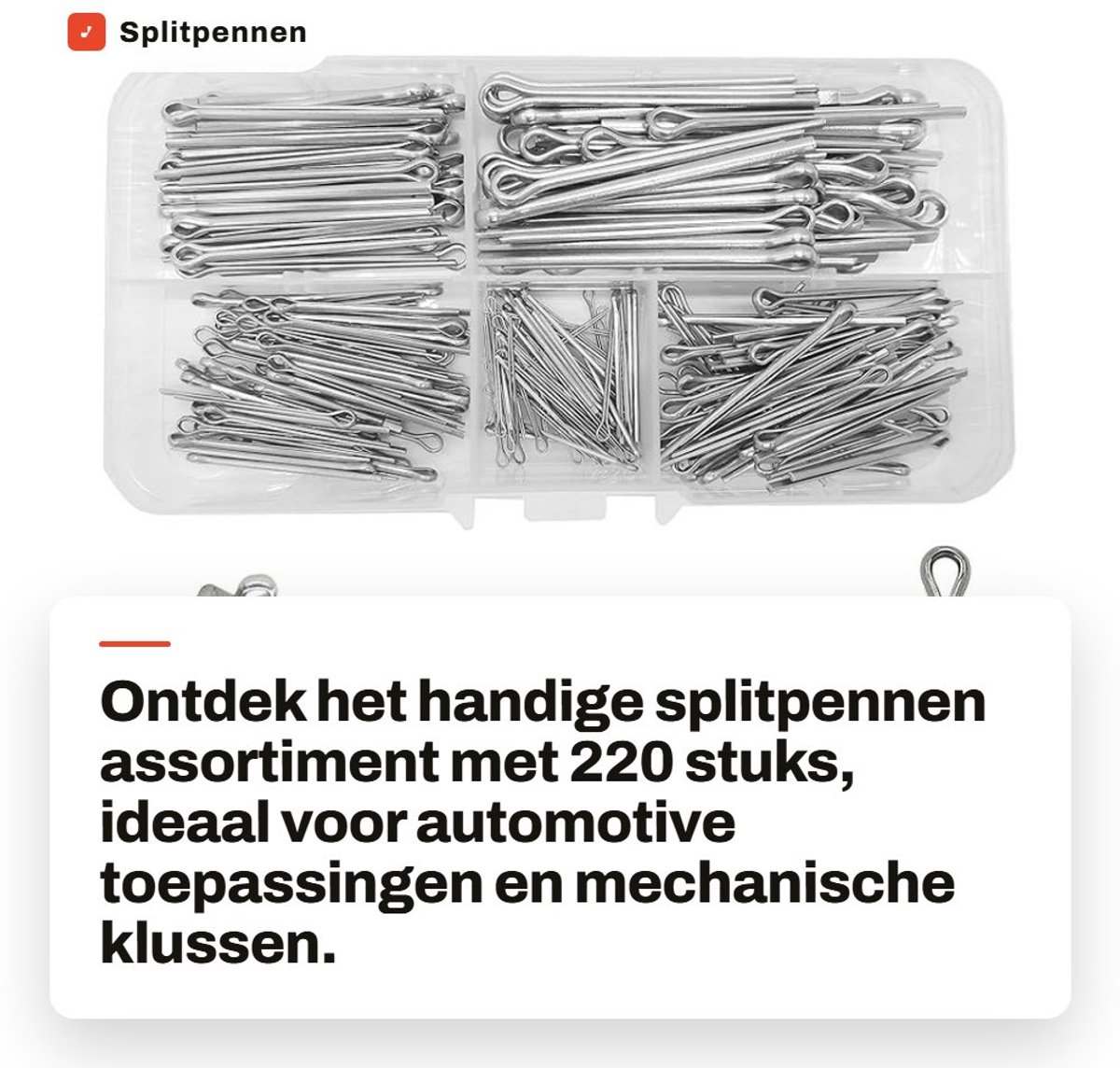 Dailygoods- Splitpennen 220 Stuks - Roestvrij Stalen Assortiment - M1/M1.5/M2/M2.5/M3/M4 - Bevestigingsmateriaal - Voor Auto/Mechanica - Sterke Hold - Bevestigingspennen