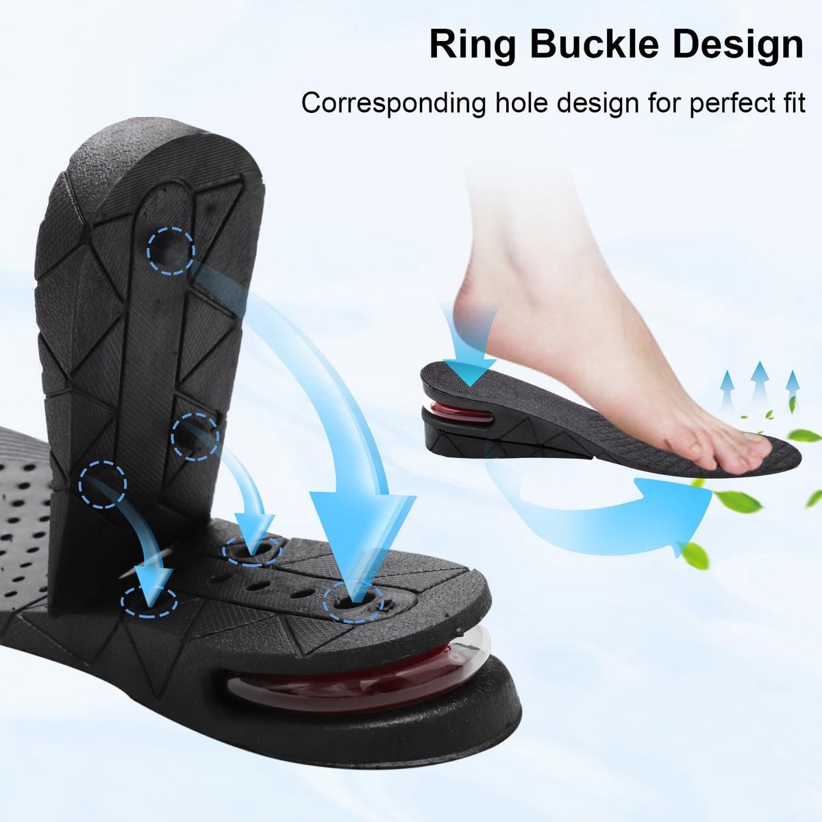 Dailygoods- Inlegzolen 3-9 cm verstelbaar - Verhoging - Unisex - PVC - Ventilatiegaten - Inclusief reparatiehulpmiddelen - Verhogingszolen