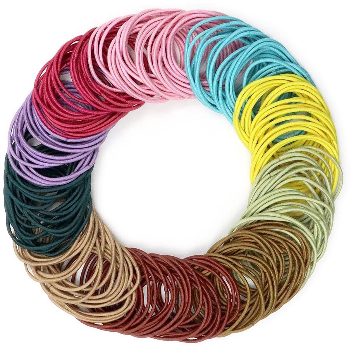 Dailygoods - Meerkleurige Haarelastiekjes - Haardbanden voor Dames en Kinderen - Elastisch en Stevig - 200 Stuks - Geschikt voor Paardenstaarten - 4,5 cm