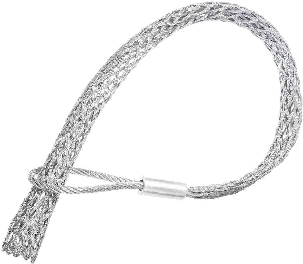 Dailygoods - QUARKZMAN Pannenlap voor het trekken van kabels voor kabels 88-101 mm, lengte 170 cm, gegalvaniseerd staal, enkele handgreep, gladde netafdekking, 1 stuk (zilver)