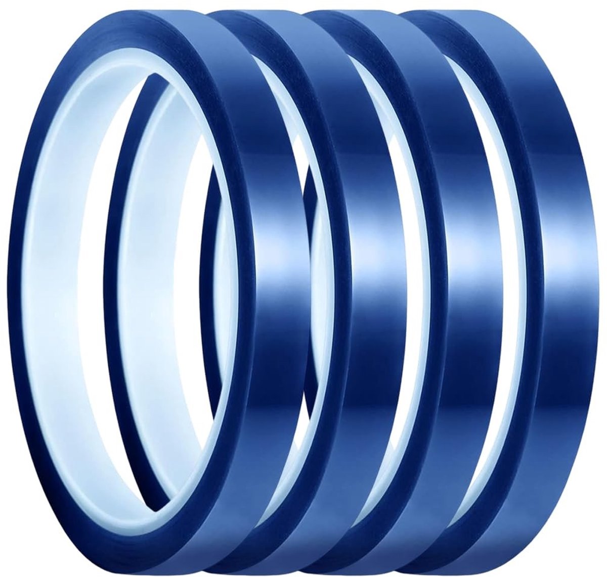 Dailygoods - Sublimatie Hittebestendig Plakband - 4 Rollen - 33m - Blauw - Thermobanden - Perfect voor Elektronica en Vinyl - Hoge Temperatuur