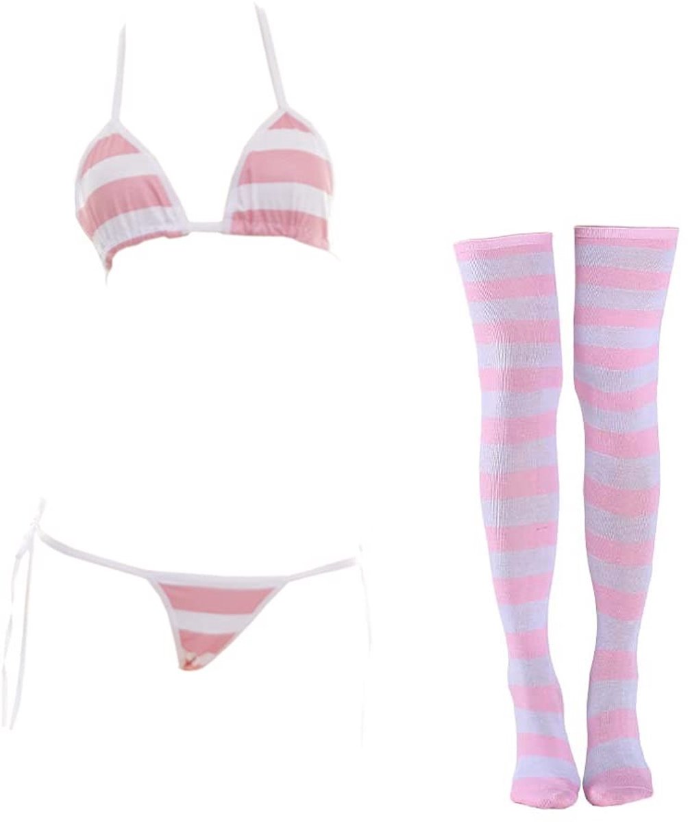 Dailygoods- Lingerie Set Sexy - Anime Cosplay - Bikini - Gestreept - Mouwloos - Voor Vrouwen 155-170 cm - Cosplay Kostuum