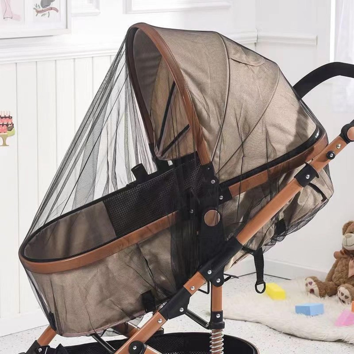 Dailygoods- Klamboe Robuust - Klamboe Kinderwagen - Fijnmazig Insectengaas - Wasbaar - Muggennet - Bescherming Tegen Insecten - Insectennet