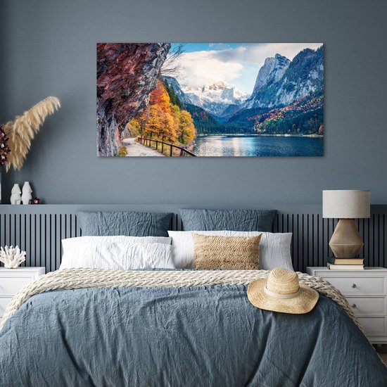 Affiche Montagnes - Lac - Chemin - Nature - Water - 160x80 cm