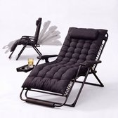 FlinQ 2x XL Relax Tuinstoelen Cloud Comfort Deluxe - Verstelbare Zero Gravity Relaxstoel - Extra breed - Extra dikke kussens - Hoofdkussen & Bekerhouder/Tafeltje - Ligstoel - Tuinmeubelen - Ideale Campingstoel - Ook voor Tuin of Balkon