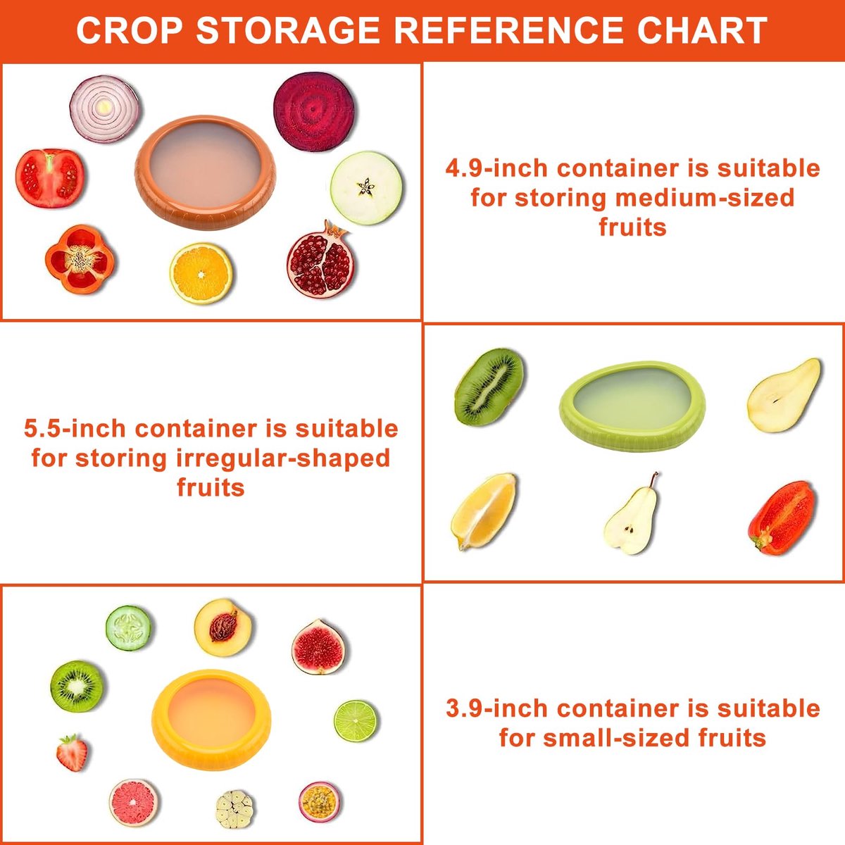 siliconen containers, 5 stuks, fruit, ui, tomaat, avocado, citroen, koelkast, levensmiddelzegel, bewaardoos