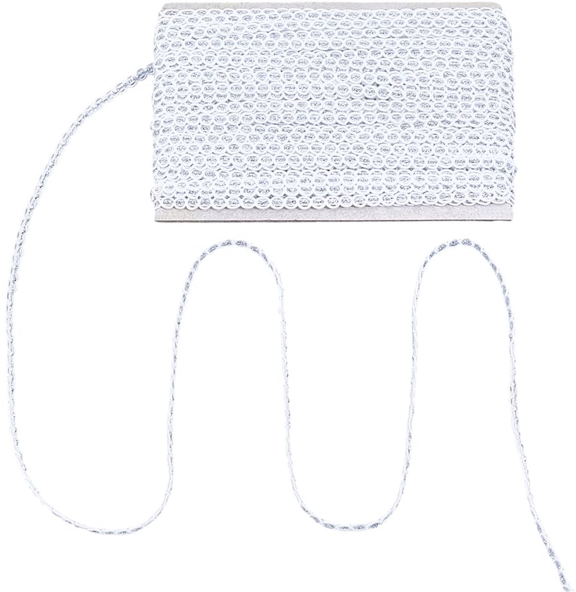 20M Sliver Metallic Draden Kant Trim 6mm Golvend Rand Filigraan Lint Polyester S Geweven Vlecht Trim Voor Naaien Tas Diy Ambachten Kostuum Gordijn Lampenkappen