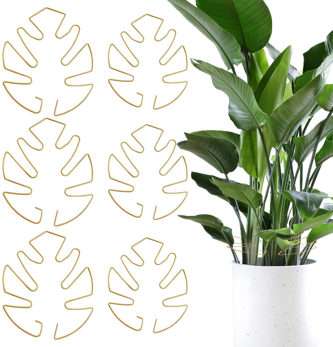 Plantenstandaard, decoratieve standaard, met uniek bladdesign voor kamerplanten