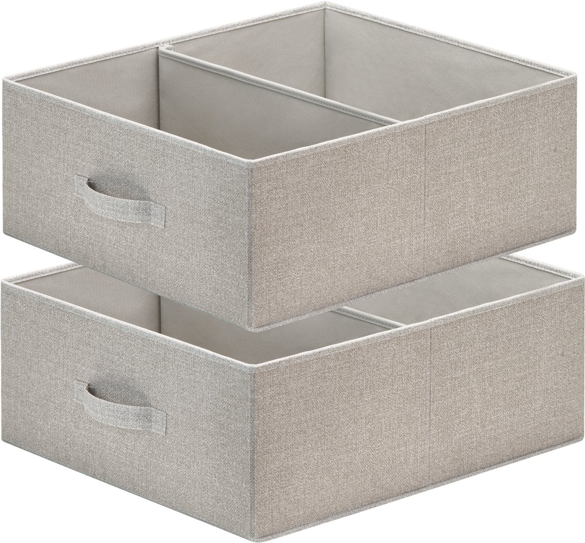 Blumtal HEMNES Organizer Opbergsysteem 2-delige set groot - Lade-organizer Kleding voor HEMNES ladekast - 2x Opbergbox Kledingkast voor T-shirts groot - Grijs