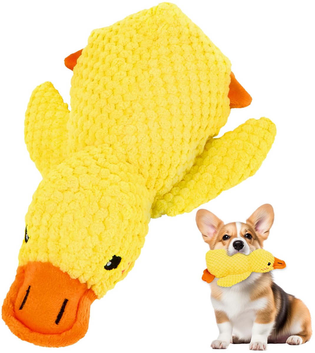 eend & hond, anti-stress speelgoed voor honden, pluche kauwspeelgoed, rustige en evenwichtige hondenproduct