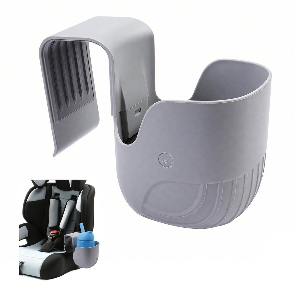 kinderwagen grijs materiaal ABS bekerhouder autostoel kinderen universeel hangend flessenhouder eenvoudig te installeren, compatibel met de meeste autostoelen en kinderwagens