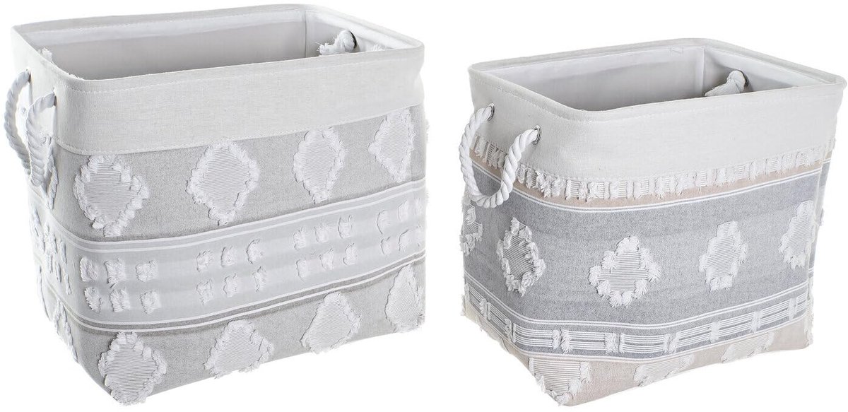 Mand Set 2 Algodon 45X35X40 GRIS