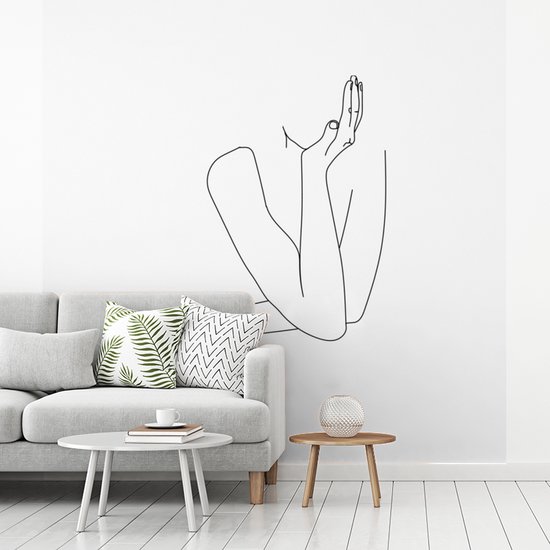 Behang - Fotobehang Line art - Vrouwen - Abstract - Handen - Breedte 280 cm x hoogte 280 cm