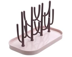 - Flessen droogrek - Baby Flessen Droogrek - Afdruipbak - Lekbak - Afwasbak - Flessenrek - Kraam- & Babycadeau - Roze - Baby uitzet - Cadeau