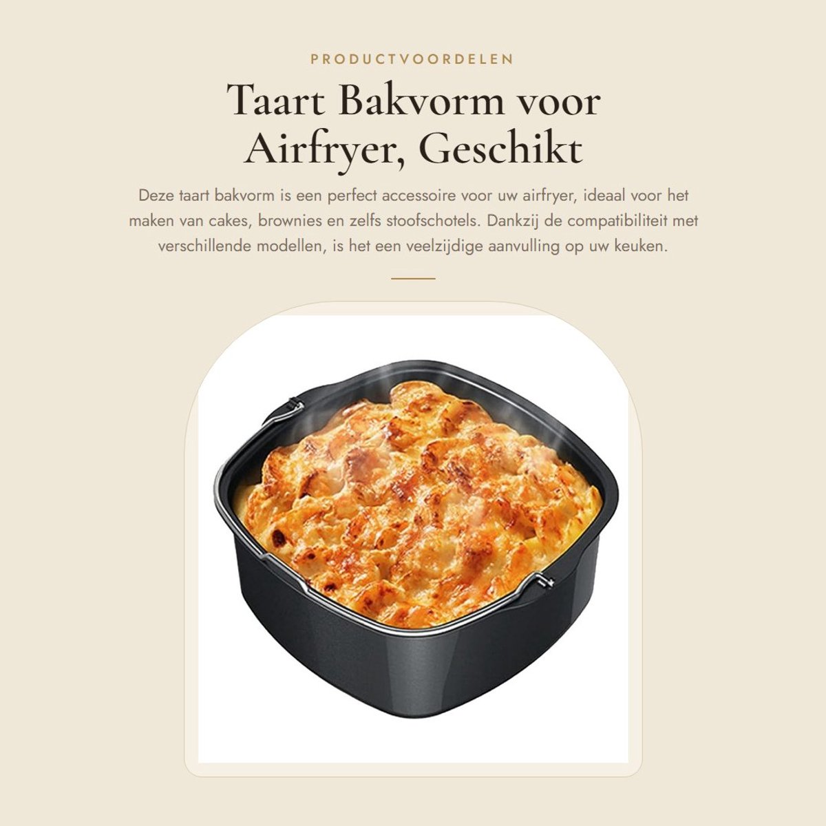 Dailygoods- Taart-bakvorm geschikt voor airfryer - Bakvorm voor cakes/brownies - Vaatwasmachinebestendig - Voedselveilig materiaal - Compatibel met friteuse-modellen 9925/9232/9647/9641