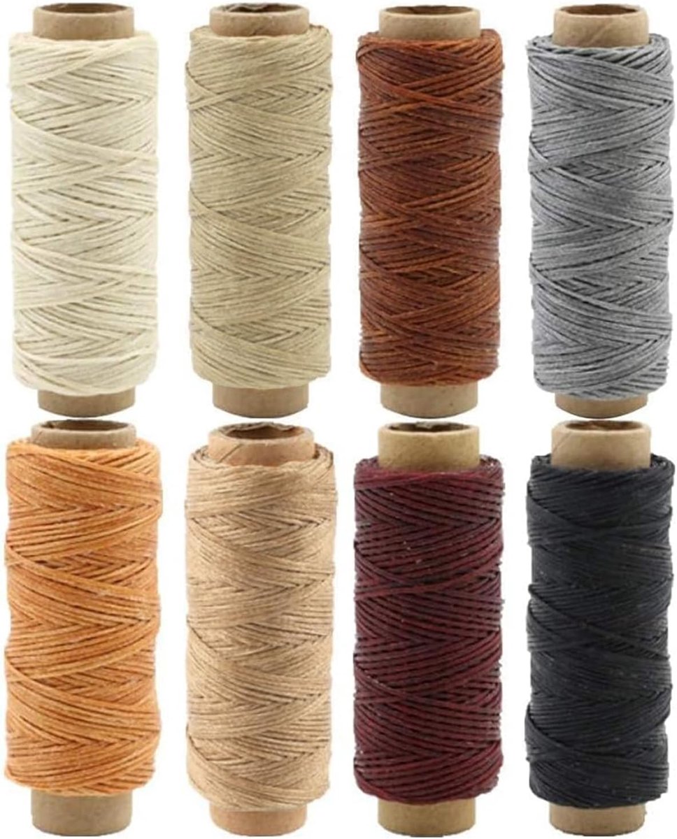 Naaigaren 240 meter 150D leernaaigaren gewaxt voor leerbewerking, DIY, 0,8 mm diameter, 8 kleuren. 30 meter per stuk