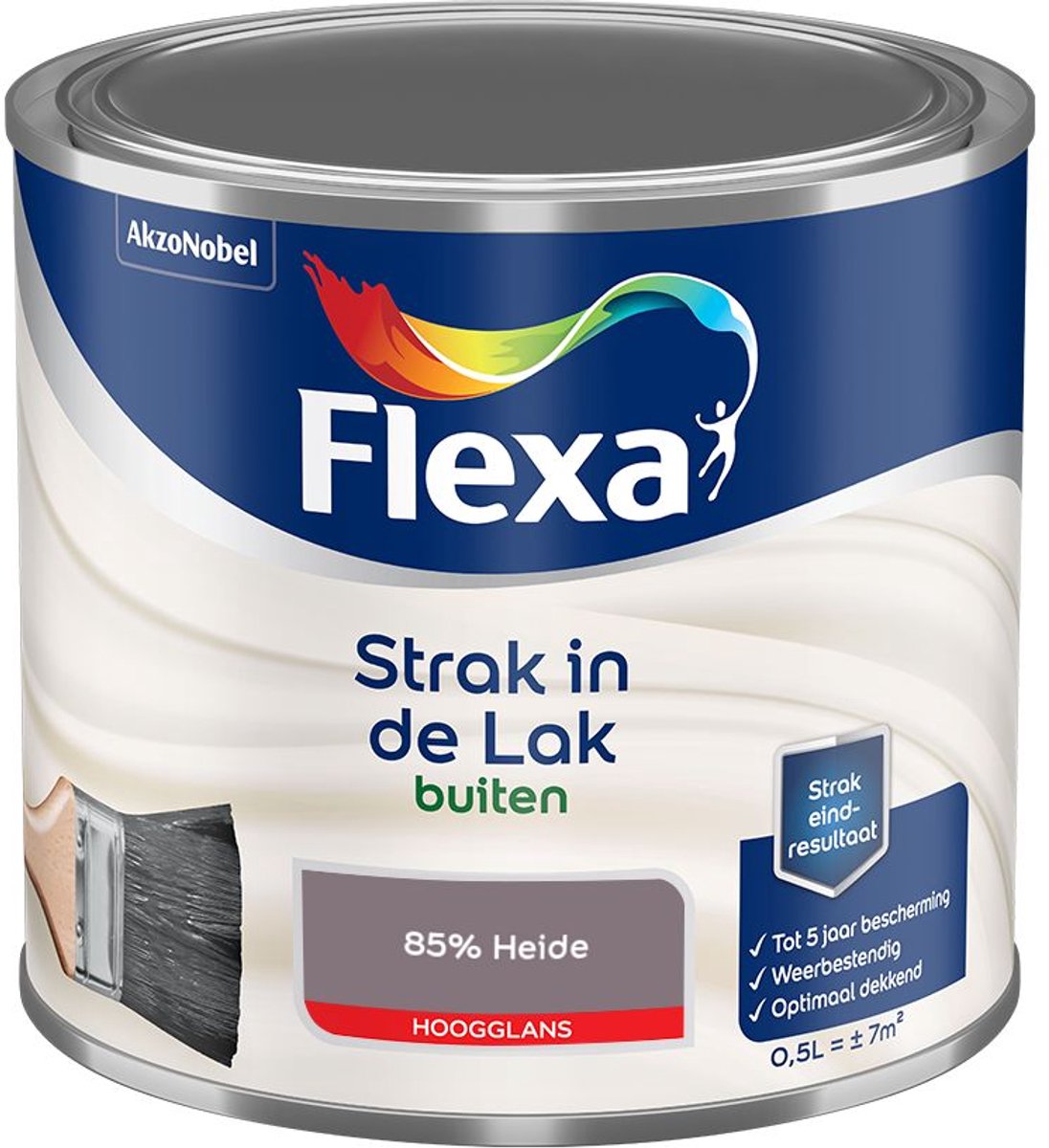 Flexa - Strak In De Lak Buitenlak Hoogglans - 85% Heide - Mengverf - 500 Ml