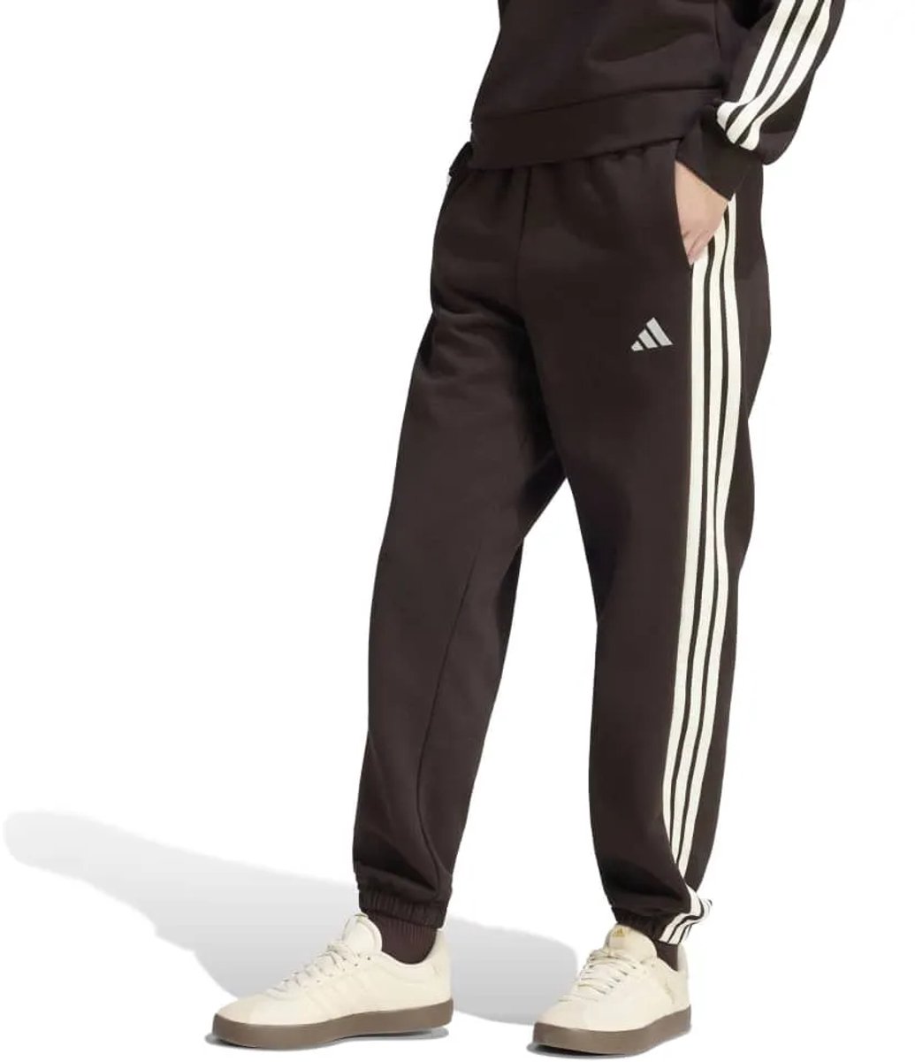 Adidas Essentials 3 Stripes Fleece Loose-fit Joggers L Regular Vrouw Aurora Coffee / Ivory