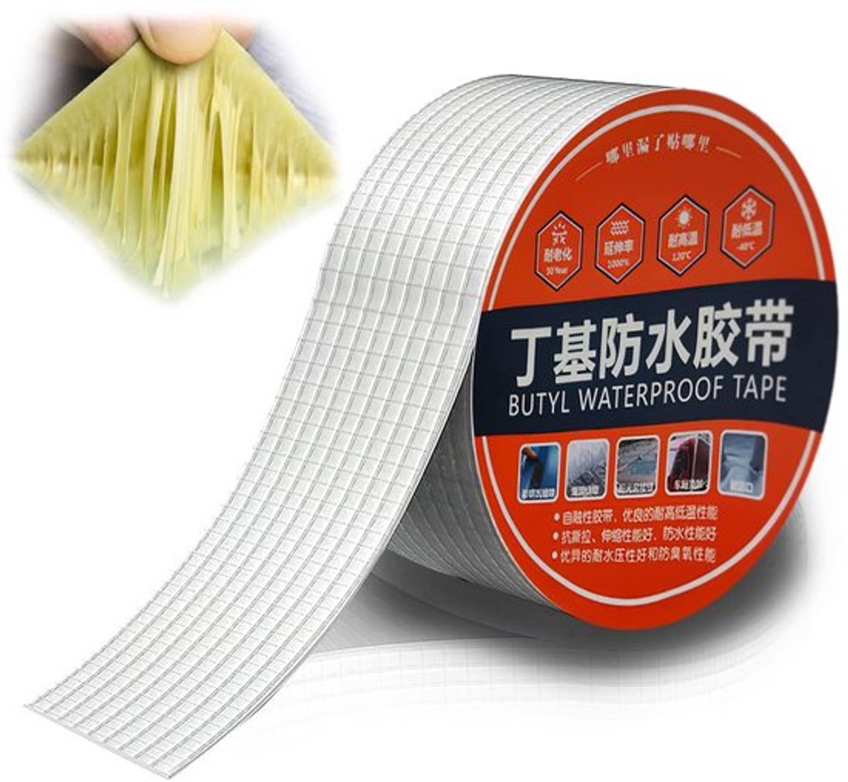Aladdien - Butylband - Reparatietape - Waterdicht - 50 mm x 10 m