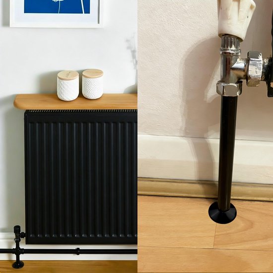 Zwarte Radiator Pijp Covers en Kragen 200Mm x 15Mm Verdikte Mouwen Plastic Snap Op Caps — afbeelding 4