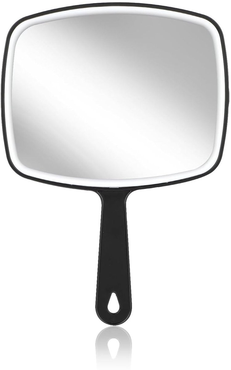 1 x grote make-upspiegel, vierkant, met handvat, voor kappers, tandartspraktijken, haarknippen en make-up