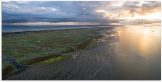 Poster 80x40 cm - Waddeneilanden - Water - Lucht - Posters - Kamer decoratie - Wanddecoratie woonkamer - Muurdecoratie slaapkamer