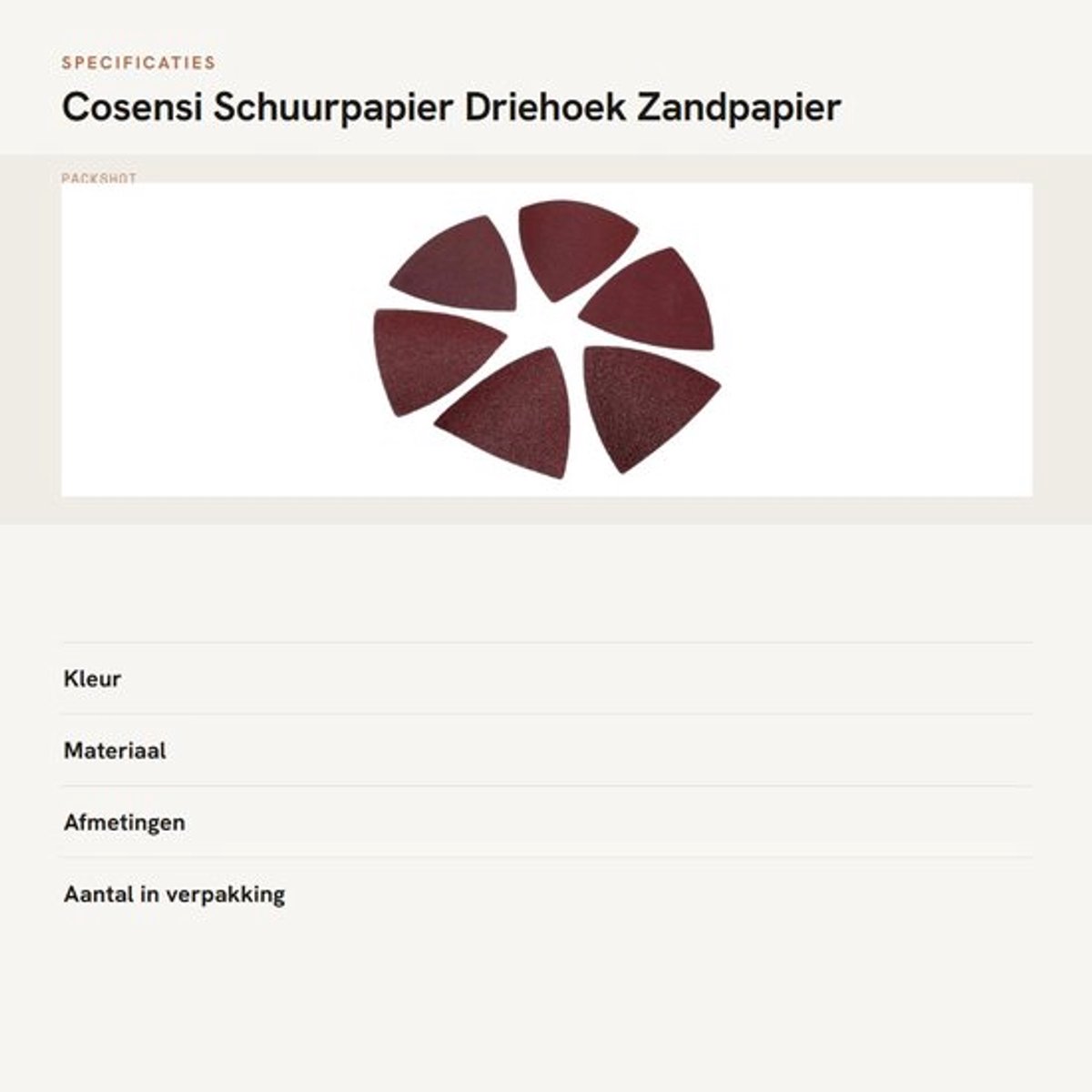 Dailygoody - Schuurpapier - Driehoek Zandpapier - Zelfklevend - 80mm