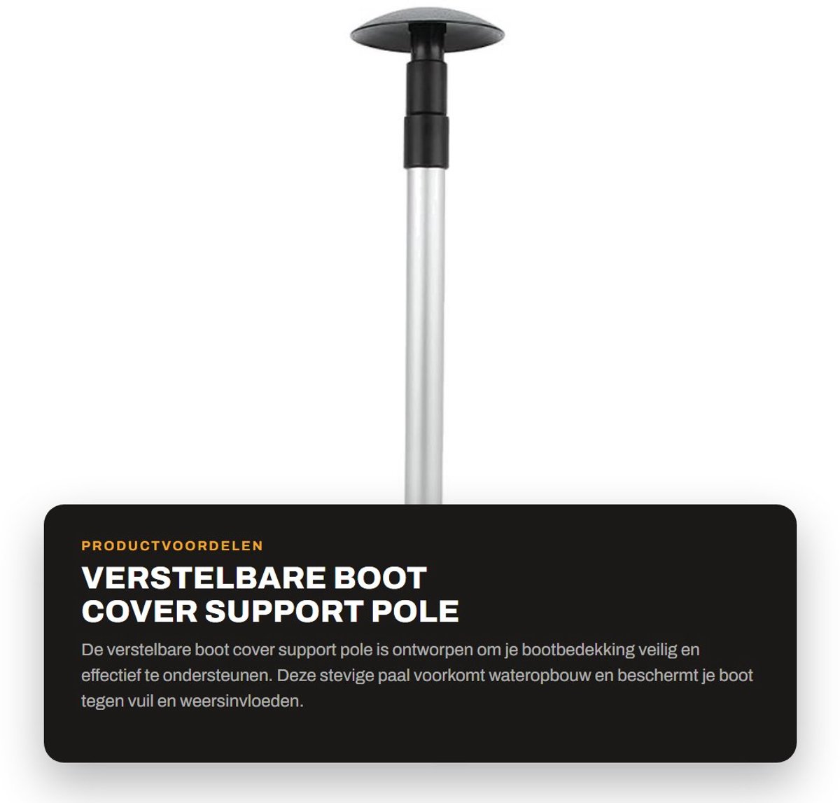 Dailygoods- Bootcover Steunpaal Zware Ondersteuningspaal - Verstelbaar 22,5 Inch - 54 Inch Telescopisch - Duurzaam - Lichtgewicht Aluminium - Brede Oppervlakte voor Stabiliteit - Bootbedekking