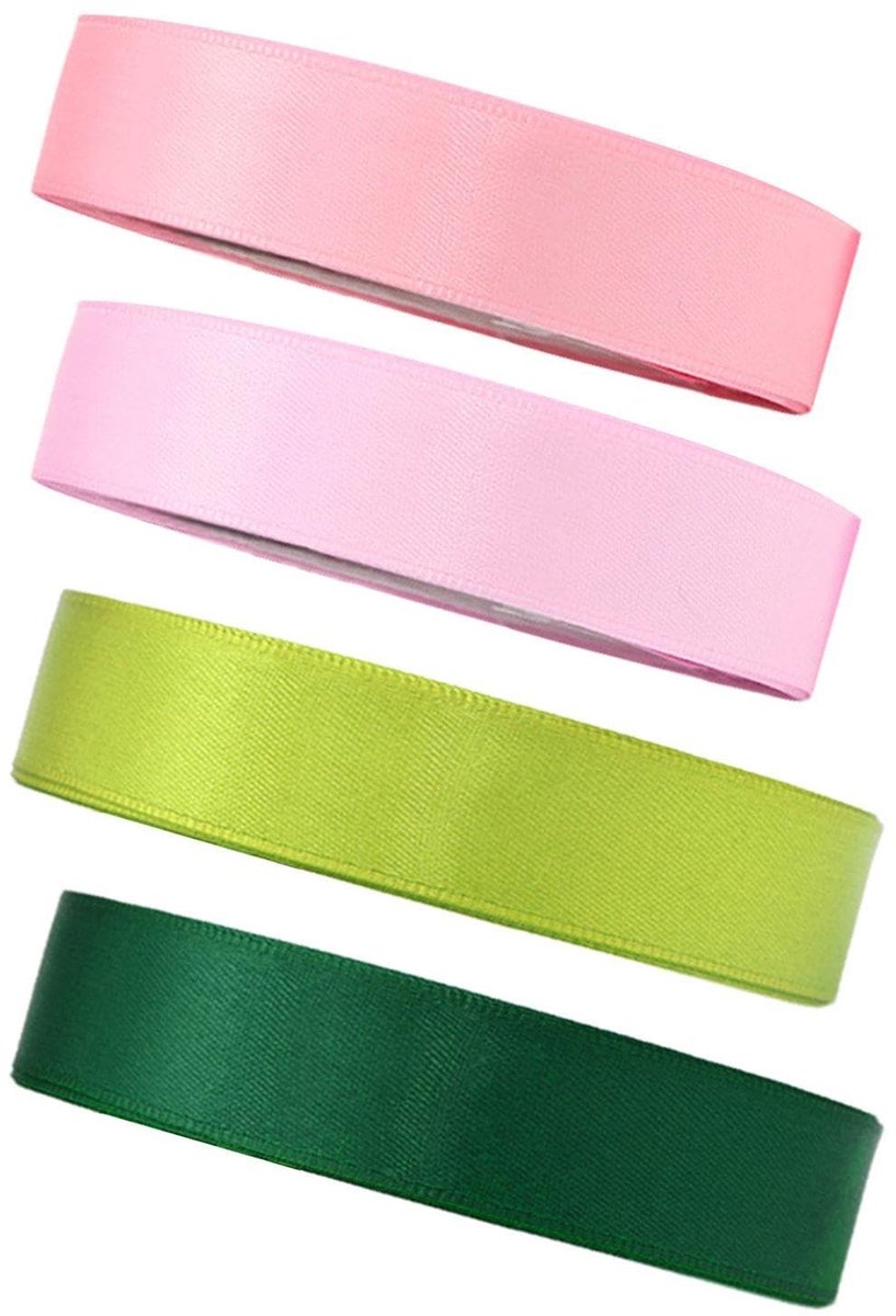 Dailygoods- Lijmtape 4 Stukken - Decoratieve Tape - Multi-Gekleurde Band - Geschikt Voor Bruiloften - Polyester - 2x2200 Cm - Decoratietape