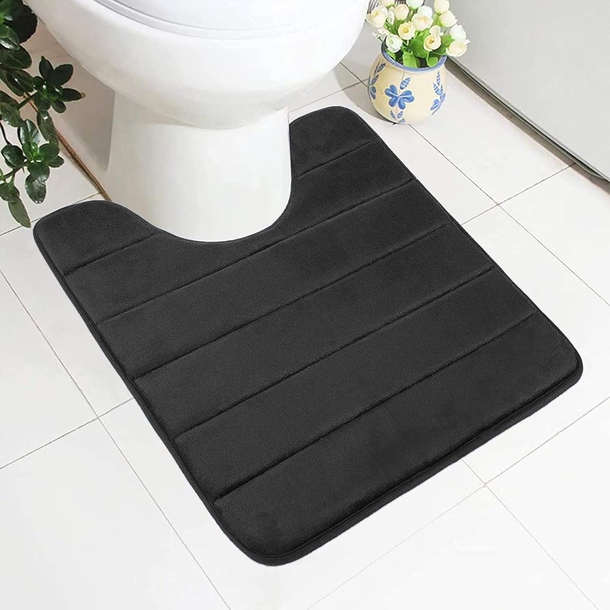 traagschuim antislip zacht tapijt toilet, U-vorm 50 x 60 cm toilettapijt absorberende toiletbadmat, badkamer wasbare badmat voor toilet
