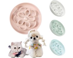 Anti-Sling Kattenvoerbak - Labyrint Langzaam Voeden Bakje - Geschikt voor Droog en Nat Voer - Vaatwasmachinebestendig - 16 x 2,5 cm - Roze - Duurzaam en Antislip
