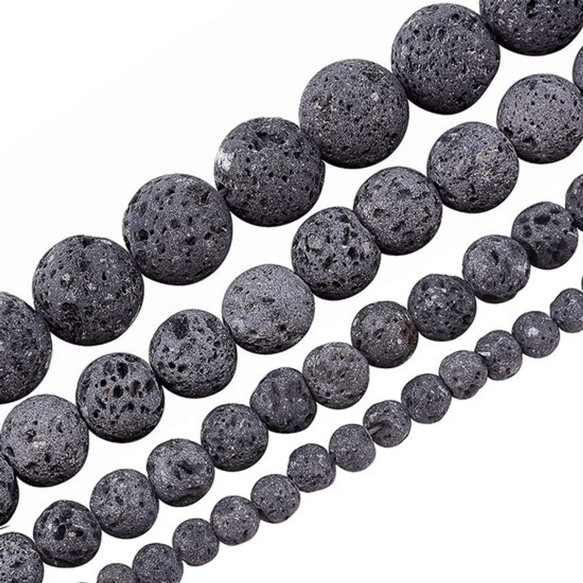 Dailygoods - Grijs Natuurlijke Lava Kralen - 243 Stuk