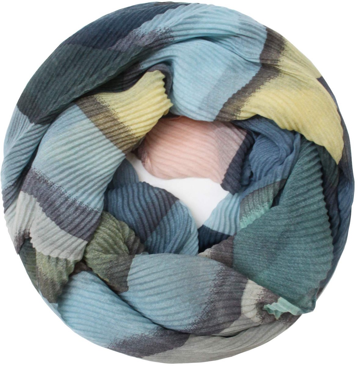 Gebreide sjaal voor dames, warme en zachte colsjaal met abstracte motieven, crash crinkle