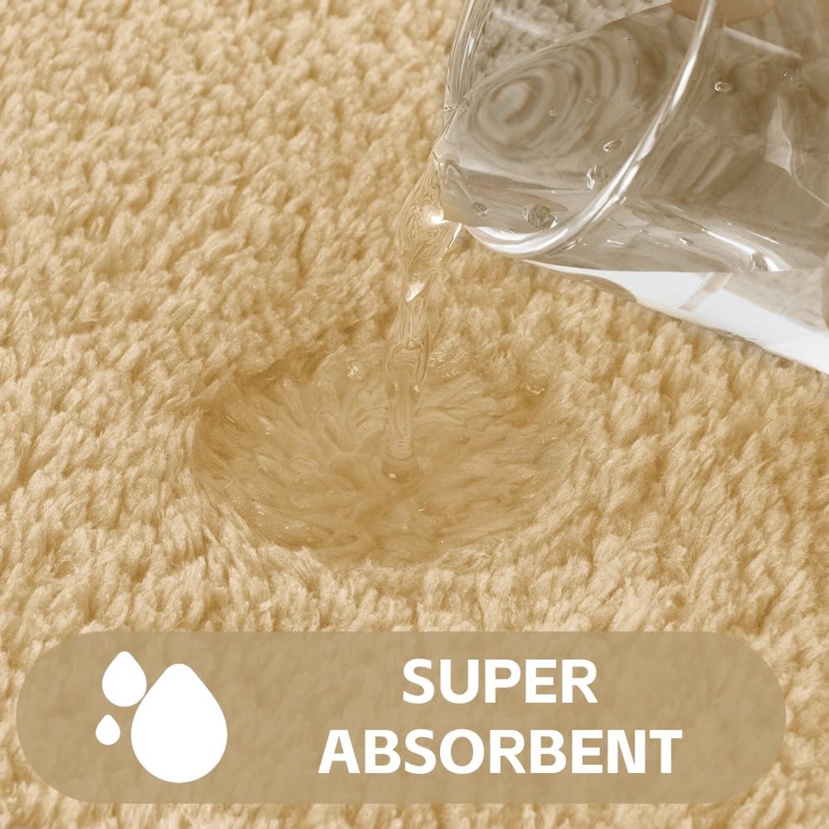 Absorberende toiletmat, antislip extra zachte badkamermat, microvezel pluizig ruig toilettapijt, machinewasbaar, sneldrogende badmat voor badkamer, U-vorm, dik toilettapijt, 50 x 40 cm