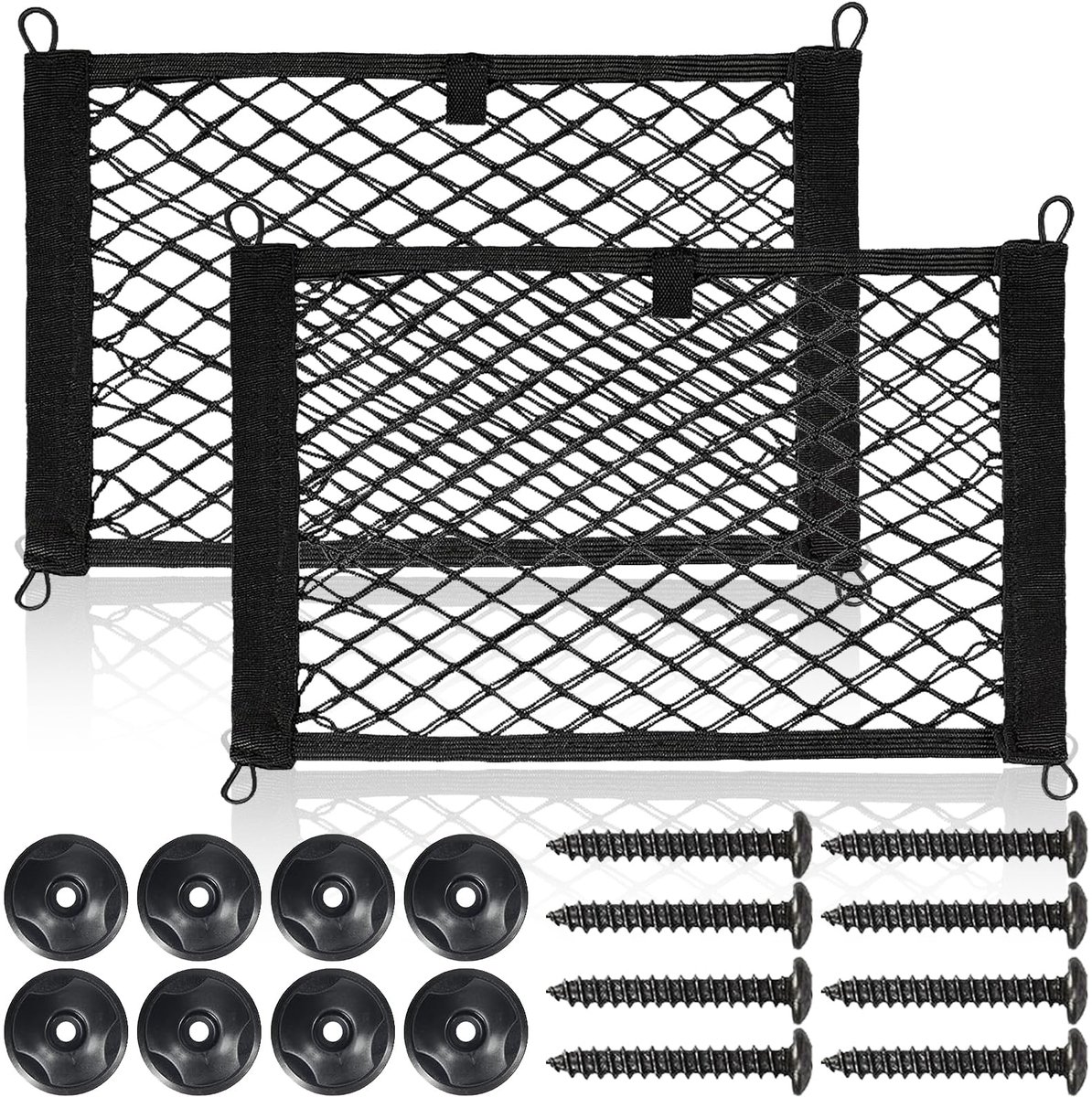 Bagagenet, 2 stuks kofferbaknet, 40 x 25 cm, universeel kofferbaknet, opbergnet, nylon, voor caravans, vrachtwagens, bestelwagens