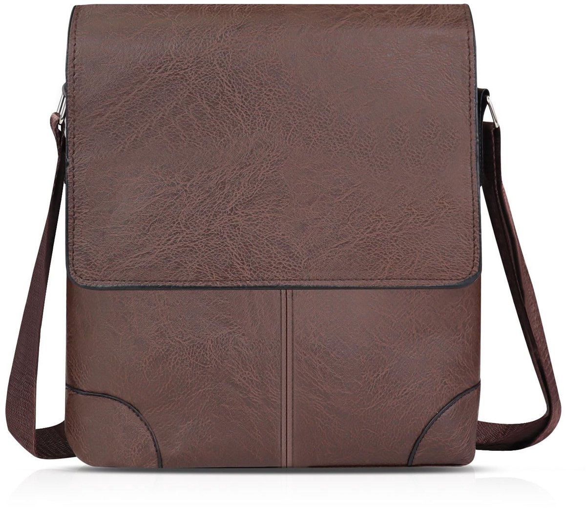 Dailygoods - AfitLulu Schoudertas voor heren, 4 zakken, klep, crossbody tas met verstelbare riem, kunstleer, messenger bags met ritssluiting en magnetisch, geschikt voor business en vrije tijd