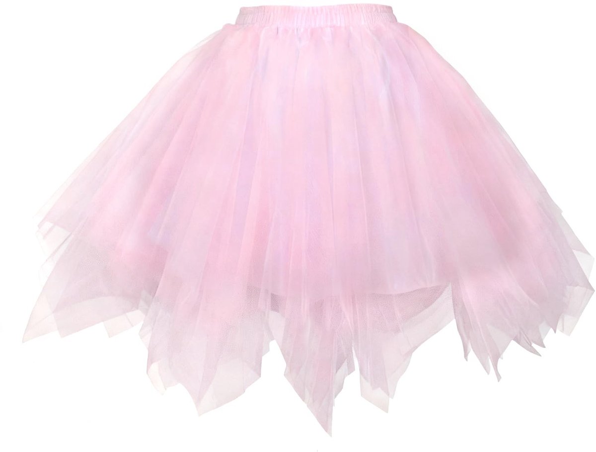 Dailygoods- Tule Rok Dames - Meerlaagse Tutu Rok - Bubble-Look - Carnaval/Jaren 80 - Elastische Tailleband - Hoogwaardige Afwerking