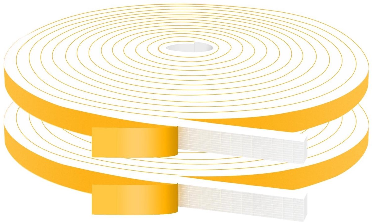 Dailygoods- Foam Tape Hoge Dichtheid 10mm x 6mm - Zelfklevende Tochtstrip - Geluiddichte Afdichting - Schokbestendig - Isolatieband - Weerbestendig - Isolatietape