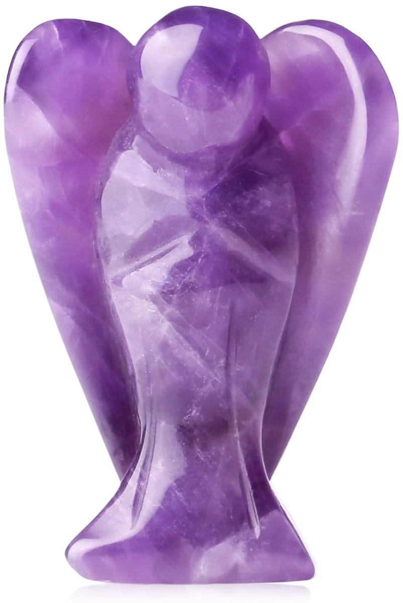 Dailygoods- Engel Beeldje Amethist - Kristallen Beeldjes - Spiritueel Cadeau - Beschermengel - Geluk en Emotionele Balans - 3,8 cm