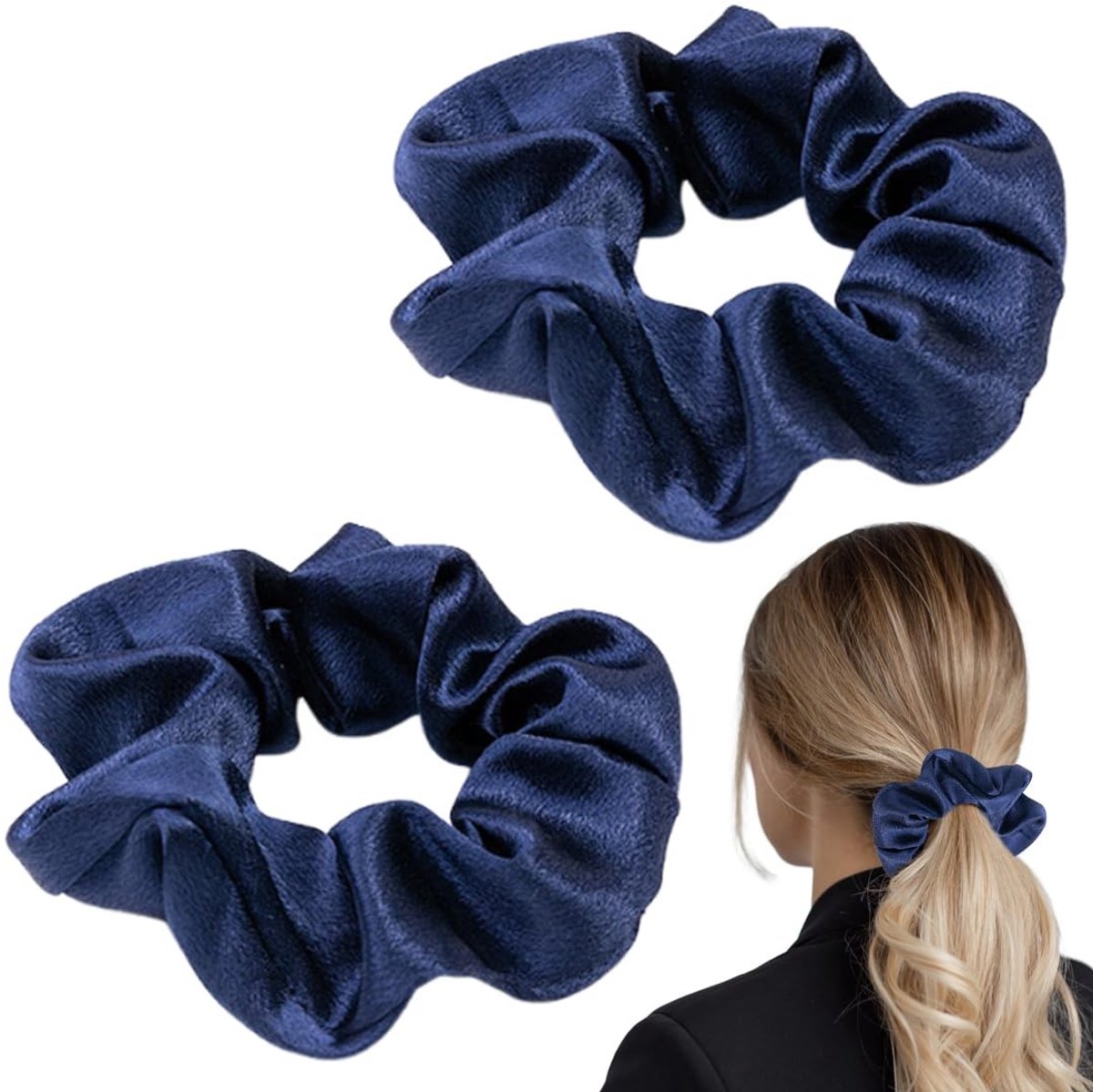 Dailygoods- Haarelastiekjes Luxe Satijn - Scrunchie - Haaraccessoires - Dikke Elastische Banden - Elegant en Comfortabel - Zacht voor Haar - Scrunchies